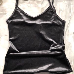 grey velvet tank top